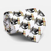 Afstuderen Diploma, Pet en Wereldbol Stropdas (Opgerold)