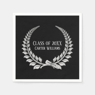 Afstuderen Diploma Silver Laurel op Black Servet