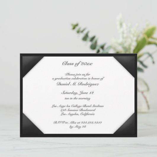 Afstuderen Diploma Thema Flat Invitation Kaart (Staand voorkant)