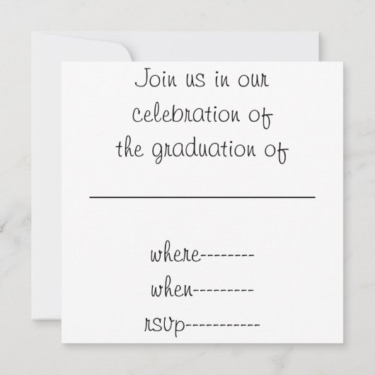 Afstuderen diplomatiek ontvangstbewijs kaart (Achterkant)