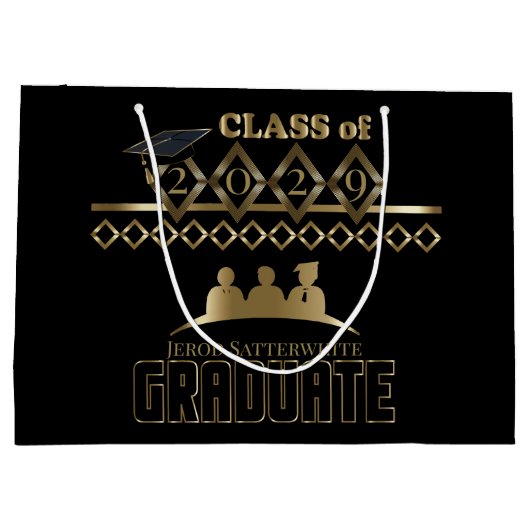 Afstuderen - DIY Jaar en Naam - Zwart Groot Cadeauzakje (Achterkant)