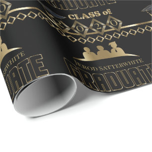 Afstuderen - DIY Year en Name - Black Cadeaupapier