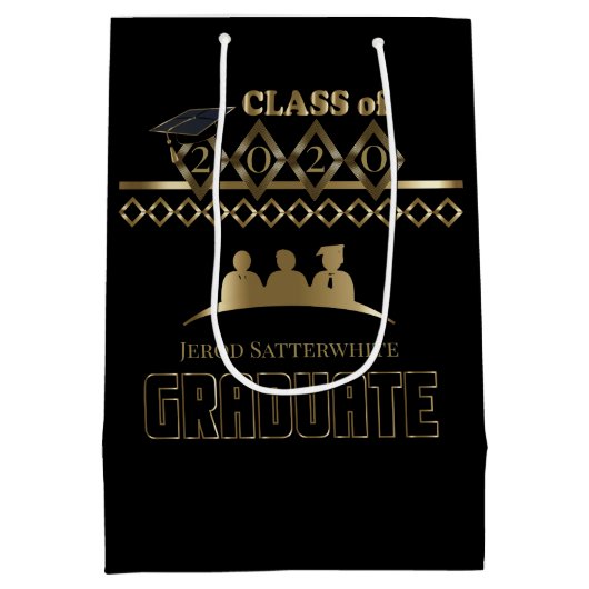 Afstuderen - DIY Year en Name - Black Medium Cadeauzakje (Achterkant)