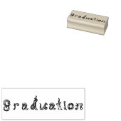 Afstuderen Doc Font Line Art Rubber Stempel (Gestempeld)