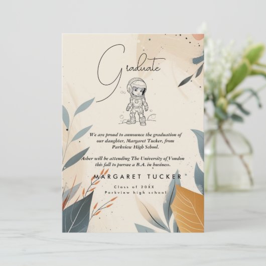 Afstuderen Dochter Aankondiging (Staand voorkant)