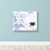 Afstuderen Dochter Gedicht Canvas Art Print (Insitu (Houten vloer))