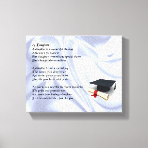 Afstuderen Dochter Gedicht Canvas Art Print