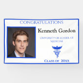 Afstuderen Doctor Caduceus Paarse NYU University Spandoek (Horizontaal)