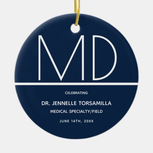 Afstuderen Doctor MD Keepomwille Keramisch Ornament (Voorkant)