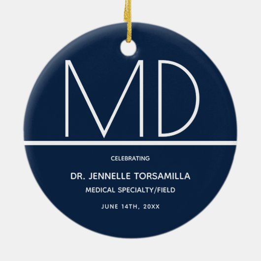 Afstuderen Doctor MD Keepomwille Keramisch Ornament (Achterkant)