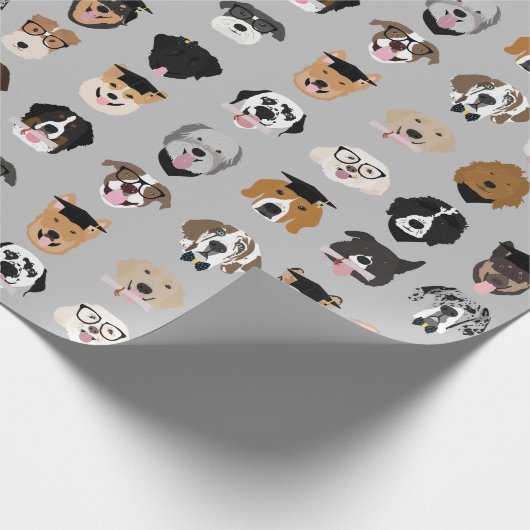 Afstuderen Dog Face Cadeaupapier (Hoek)