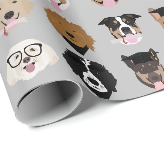 Afstuderen Dog Face Cadeaupapier (Rol Hoek)