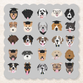 Afstuderen Dog Face Kartonnen Onderzetters