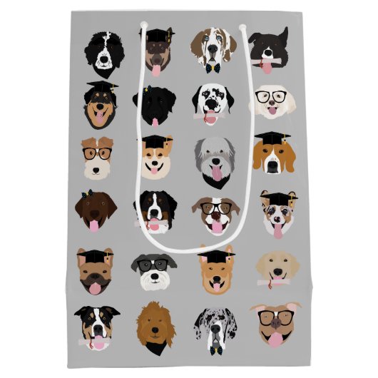 Afstuderen Dog Face Medium Cadeauzakje (Achterkant)