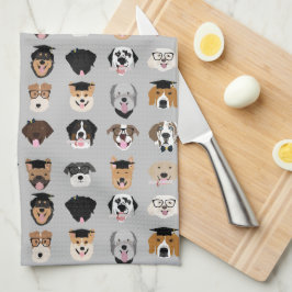 Afstuderen Dog Face Theedoek