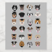 Afstuderen Dog Face Wijn Etiket (Enkel label)