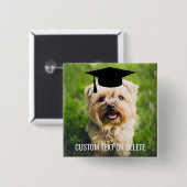 Afstuderen Dog Wearing Afstudeerder Pet Aangepaste Vierkante Button 5,1 Cm (Voorkant /achterkant)