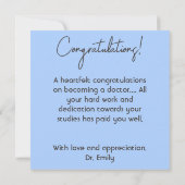 Afstuderen dokter Miss Mrs Dr. Eigenlijk grappig Kaart (Achterkant)