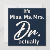 Afstuderen dokter Miss Mrs Dr. Eigenlijk grappig Kaart (Voorkant)