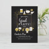 Afstuderen Doodles Invitation Kaart (Staand voorkant)