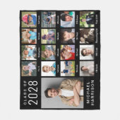 Afstuderen door de jaren 17 Foto zwart Fleece Deken (Voorkant)