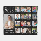 Afstuderen door de jaren 17 Foto zwart Fleece Deken (Voorkant (Horizontaal))