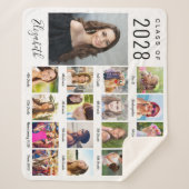 Afstuderen door de jaren fotocollage sherpa deken (Voorkant)