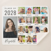 Afstuderen door de jaren fotocollage sherpa deken (Voorkant (horizontaal))