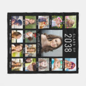 Afstuderen door jaren Foto Collage Black Fleece Deken (Voorkant (Horizontaal))