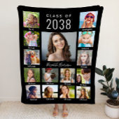 Afstuderen door jaren Foto Collage Black Fleece Deken