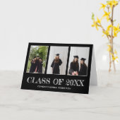 Afstuderen drie de Collage van de Foto Gefelicitee Kaart (Gele Bloem)