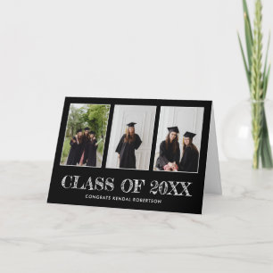 Afstuderen Drie Foto Collage Gefeliciteerd auto Kaart