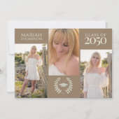 Afstuderen drie foto eenvoudig neutraal creatief kaart (Voorkant)