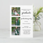 Afstuderen drie Fotogradatie Partij Uitnodiging (Staand voorkant)