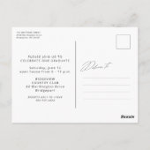 Afstuderen drie foto's eenvoudig modern afstuderen briefkaart (Achterkant)