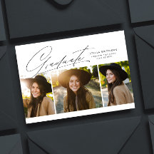 Afstuderen drie foto's eenvoudig modern afstuderen