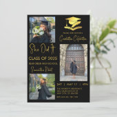 Afstuderen drie foto's modern afstuderen kaart (Staand voorkant)