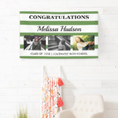 Afstuderen Drie van strepen het Groene Wit van de Spandoek (Insitu)