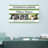 Afstuderen Drie van strepen het Groene Wit van de Spandoek (Beurs)