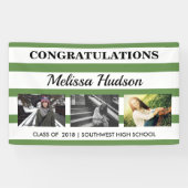 Afstuderen Drie van strepen het Groene Wit van de Spandoek (Horizontaal)