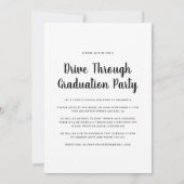 Afstuderen drive by party Photo Cool White Script Kaart (Achterkant)