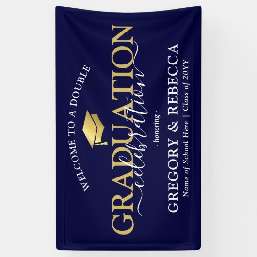 Afstuderen dubbele feestdag spandoek (Verticaal)