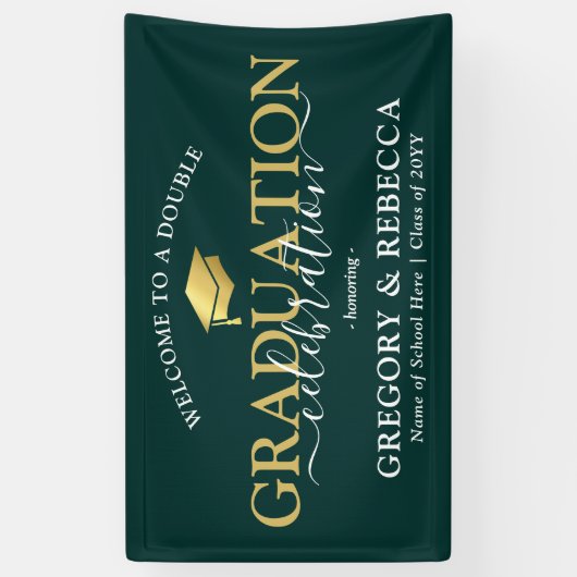 Afstuderen dubbele feestdag spandoek (Verticaal)