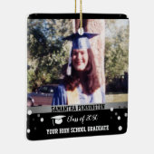 Afstuderen Eén Confetti van de Foto Keramisch Ornament (Rechts)