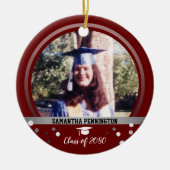 Afstuderen Eén Confetti van de Foto Keramisch Ornament (Voorkant)