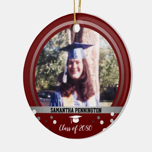 Afstuderen Eén Confetti van de Foto Keramisch Ornament (Links)