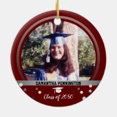 Afstuderen Eén Confetti van de Foto Keramisch Ornament (Achterkant)