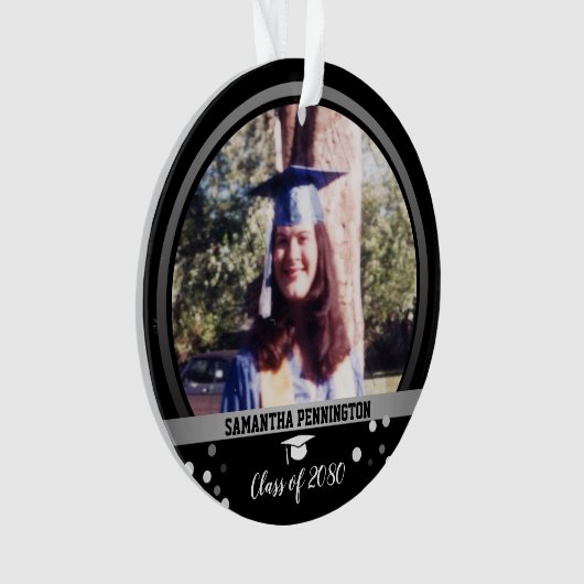 Afstuderen Eén Confetti van de Foto Ornament (voorkant)