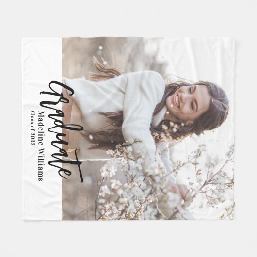 Afstuderen een foto fleece deken (Voorkant (Horizontaal))