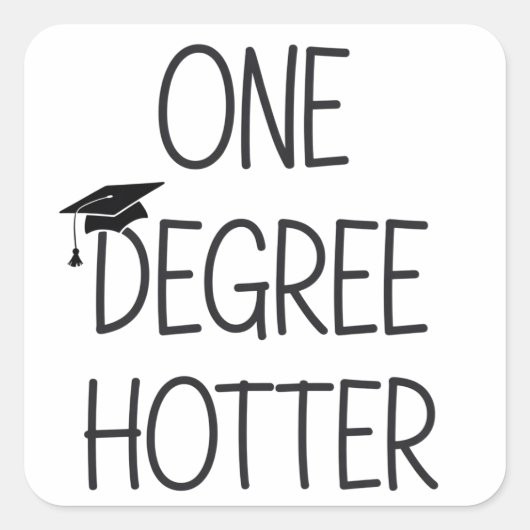 Afstuderen Een Graad Hoger Grappige Universiteit M Vierkante Sticker (Voorkant)